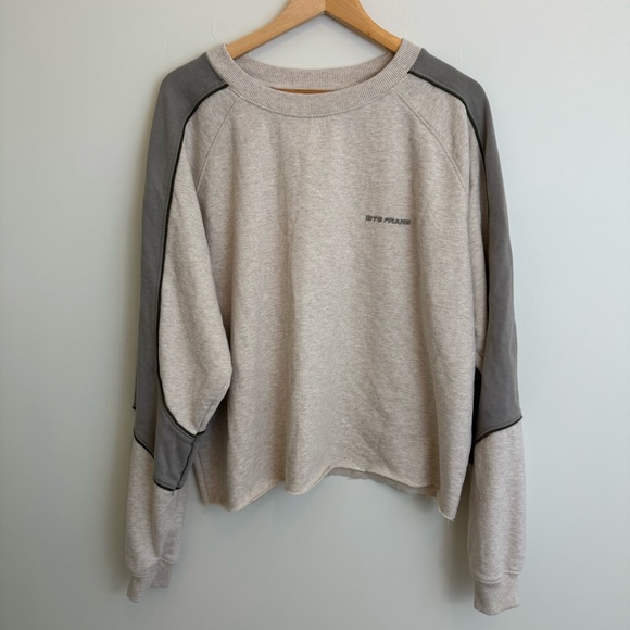 iets Frans Urban Outfitters Sweatshirt Oatmeal Large Unisex Crewneck Logo Street - Picture 1 of 8